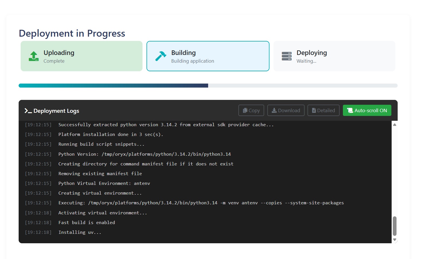 Deployment steps